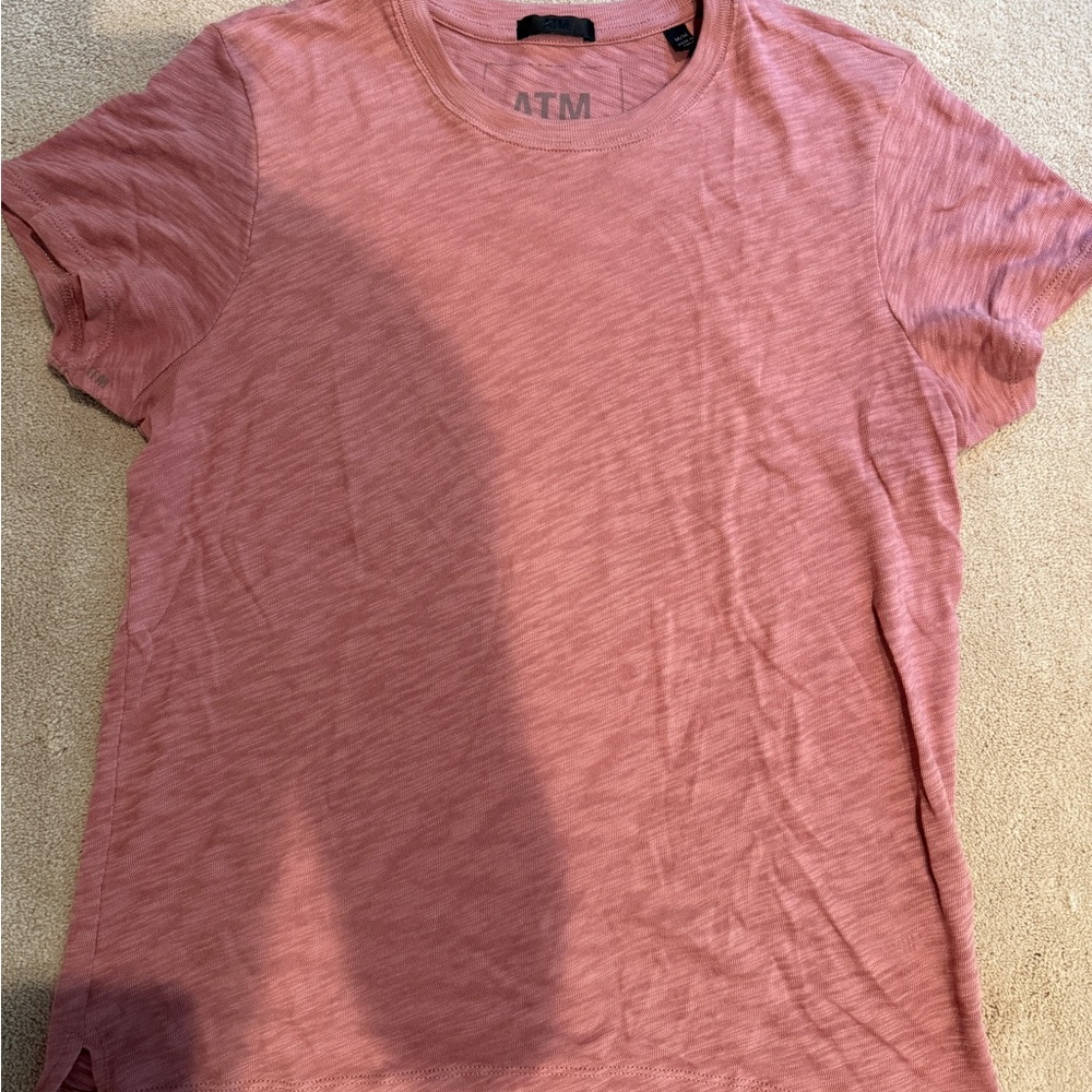 ATM Anthony Thomas Melillo Pink Fitted Short Sleeve Tee
